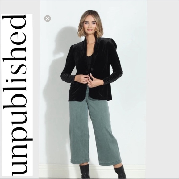 Anthropologie unpublished Gemma Wide-leg Mod Sailor Pants seawater Size 28 - Picture 1 of 12